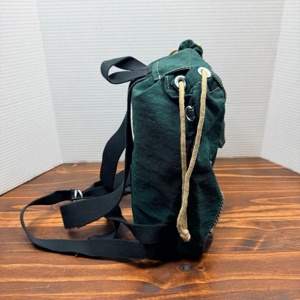 Vintage Kipling Black Nylon Drawstring Backpack Convertible Shoulder Bag EUC - Picture 11 of 15